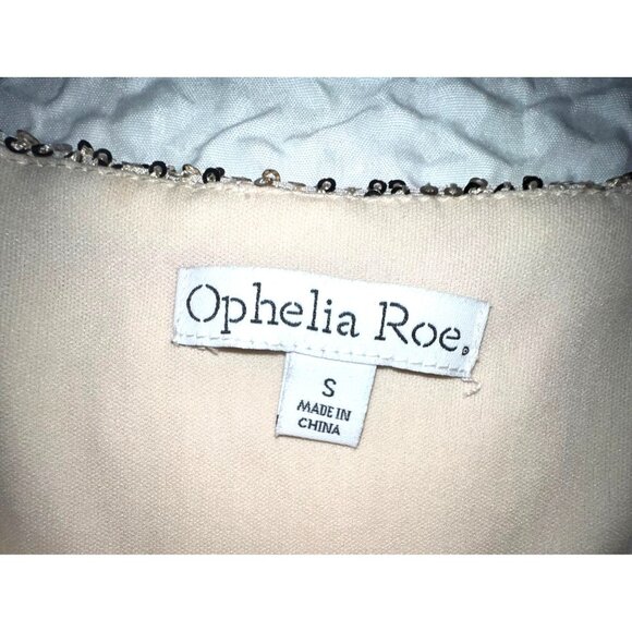 New! Ophelia Roe Gold Sequin Holiday Cocktail Dress Women SMALL Short Sleeve - Picture 3 of 3